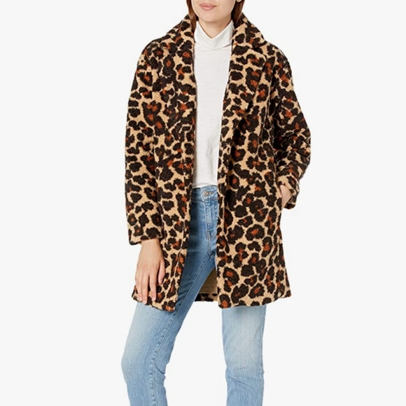 Calvin Klein Petite Leopard Print Coat Buy Threadbare Brown